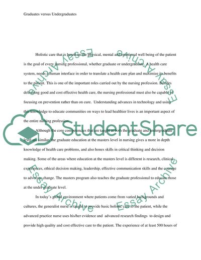 Graduates vs undergraduates