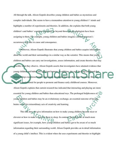 Learning in Alisons Gopnik View