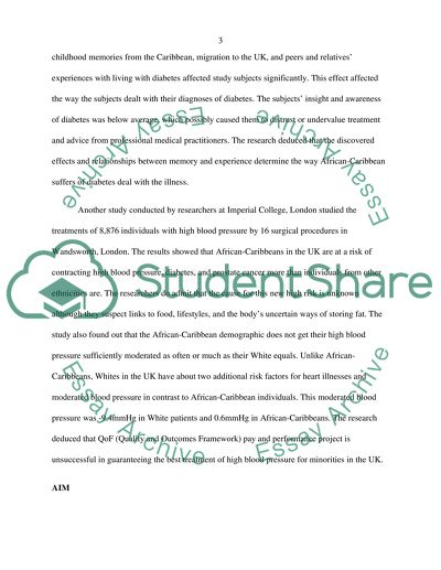 Blood Pressure Programme for African-Caribbean