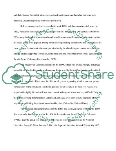 Social Movements of Colombias Society