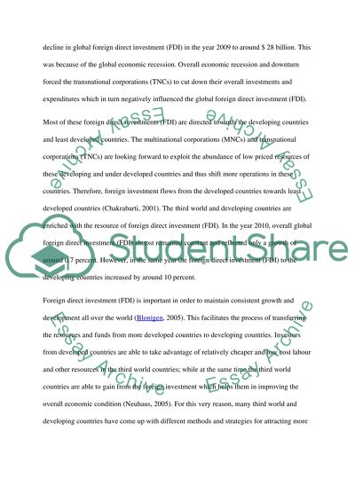 Foreign Direct Investment in the Years 2000-2011