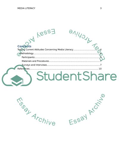 Current Attitudes Concerning Media Literacy