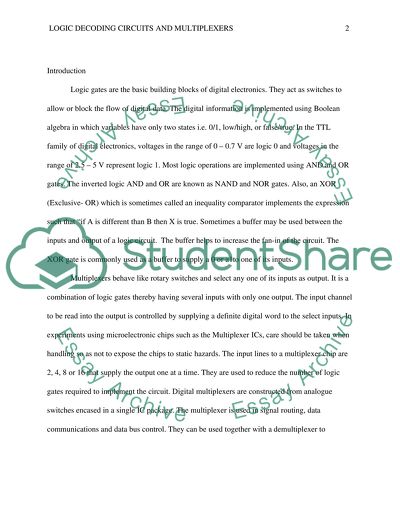 Logic gates characteristics