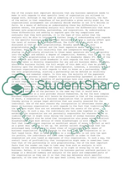 Three major forms of business organizations