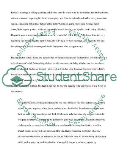 Compare Emilia and Desdemona