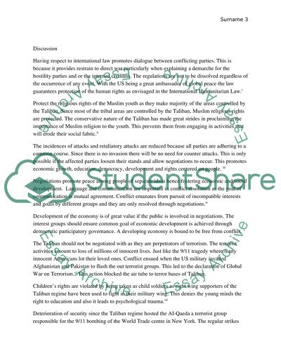 United States Negotiation with the Taliban