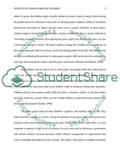 Effects of Video Games on Children