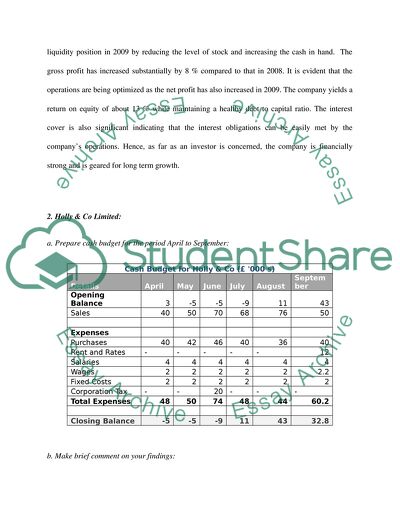 Harry Ltd Finance and Business Performance