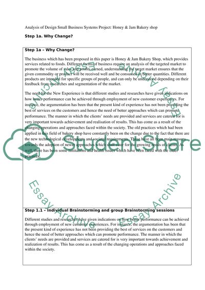 Diagnosis of Efficiency Needs: Honey & Jam Bakery Shop