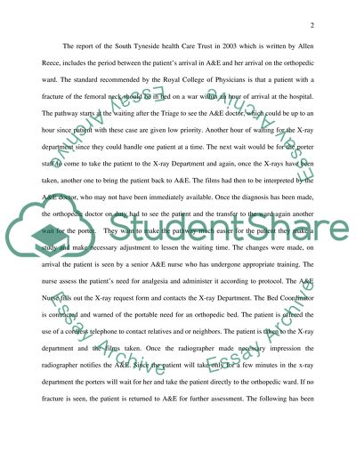 Developing a Care Pathway for Patients with Fractured Neck of Femur