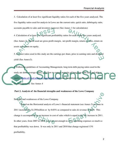 Lowes Financial Analysis