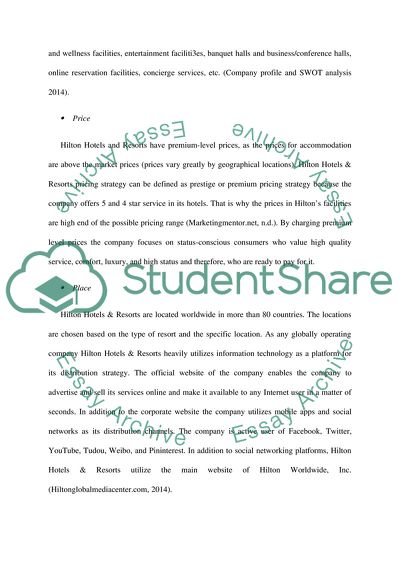 How does hilton hotel meet customer needs picture