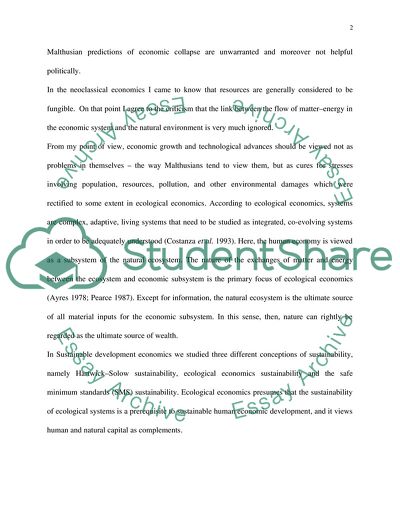 Sustainable Development Economics