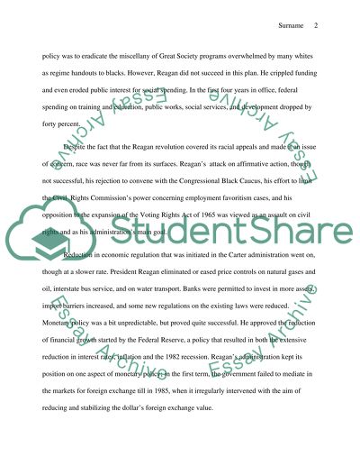 History of the Reagan Revolution