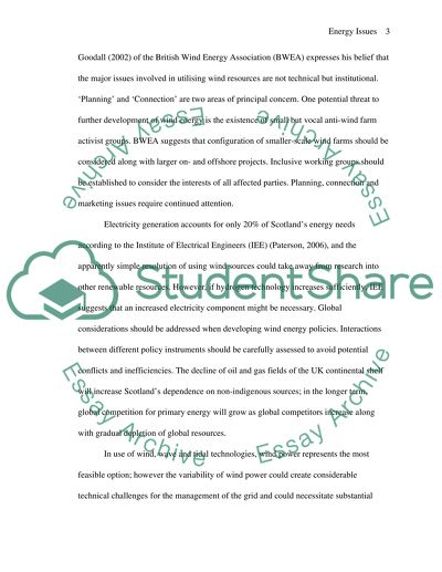 Energy Issues for Scotlands Future: Wind Power