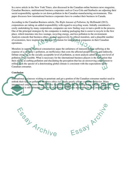 International Business and Ethical Consumerism in Canada