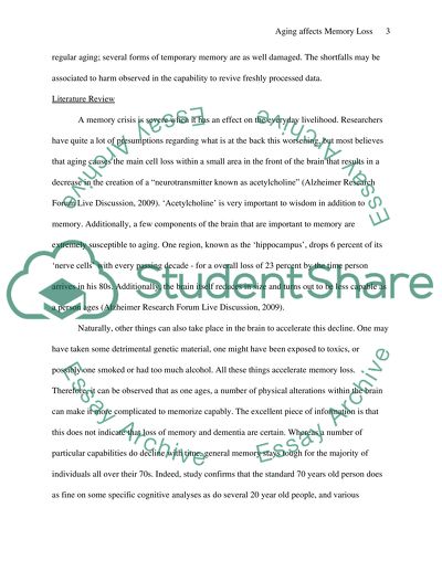 Term Paper on Aging affects Memory Loss
