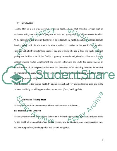 The Division of Healthy Start