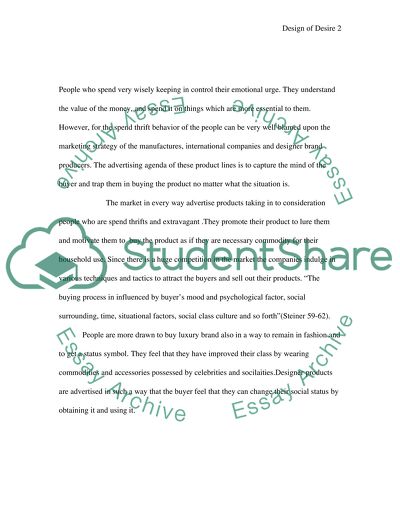 The Desire for Possessing Materialistic Things