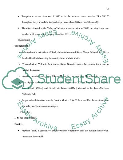 Cultural Analysis of Mexico