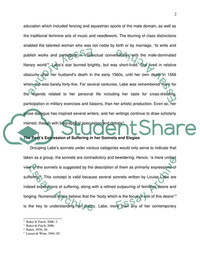 Specifically Feminine Desire of Louise Labe