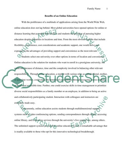 Benefits of Online Education