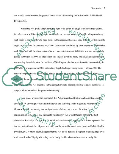 A Controversial Issue The Death with Dignity Act