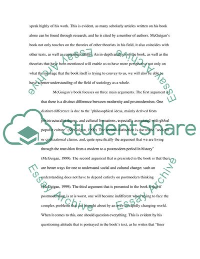 Modernity and Postmodern Culture Critique