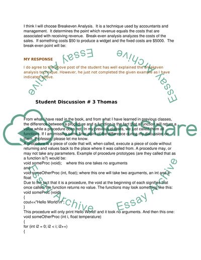 Week 4 class discussions