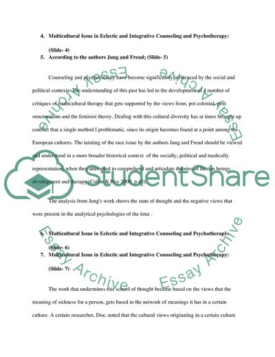 Multicultural Issue in Eclectic and Integrative Counseling and Psychotherapy