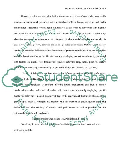 Changing Health-Risk Behaviors