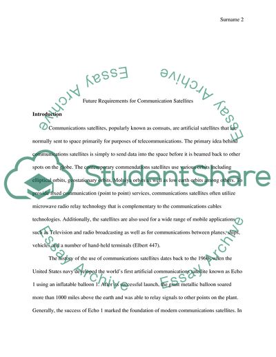 Future Requirements for Communication Satellites