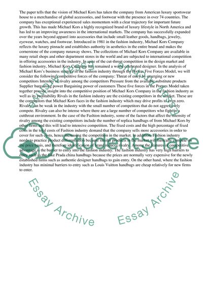 Michael Kors Business Strategy and Policy