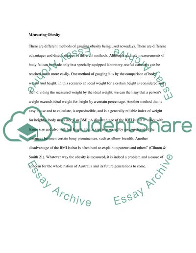 Assessing the Issue of Obesity in Australia