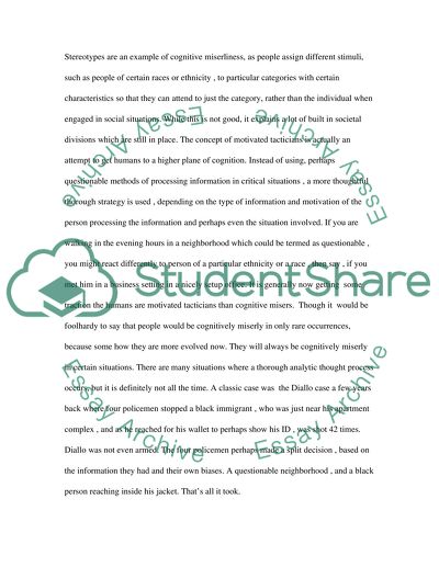 How Individuals are Cognitive Misers and Motivated Tacticians