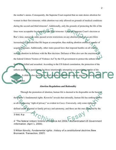 Roe vs wade essay
