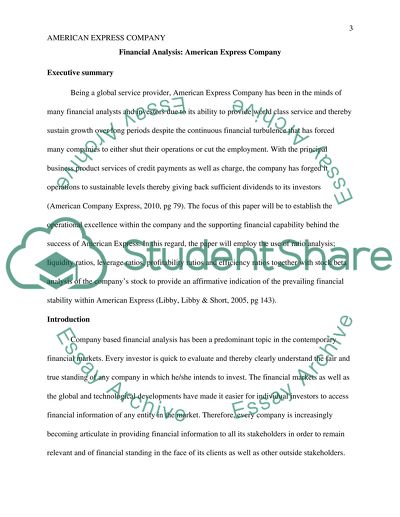 Financial Analysis: American Express Company