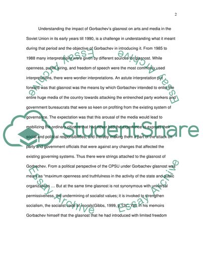 The impact of Gorbatchev Reform