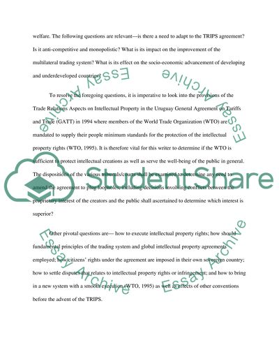 Trade Related Intellectual Property Rights: A Study on its Legal and Political Impact