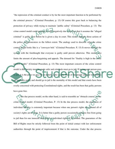 Two models of the criminal process