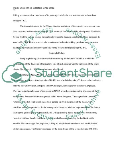 Causes of Major Engineering Disasters Since 1800