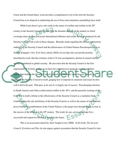 The Security Council in the 20th Century