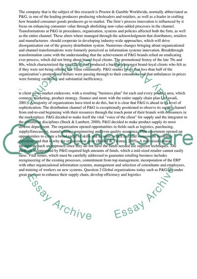 Proctor & Gamble: Improving Consumer Value through Process Redesign