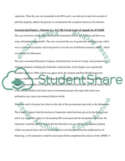 Environmental Law, Case Briefings