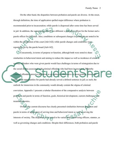 A Comparison of Probation and Parole