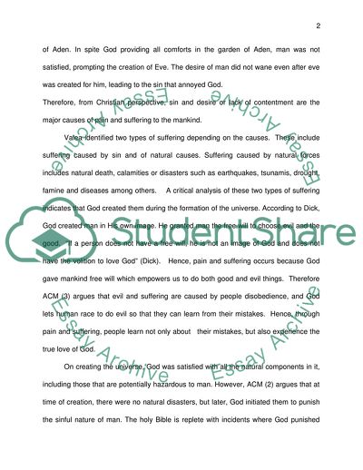 What are thePpain and Suffering