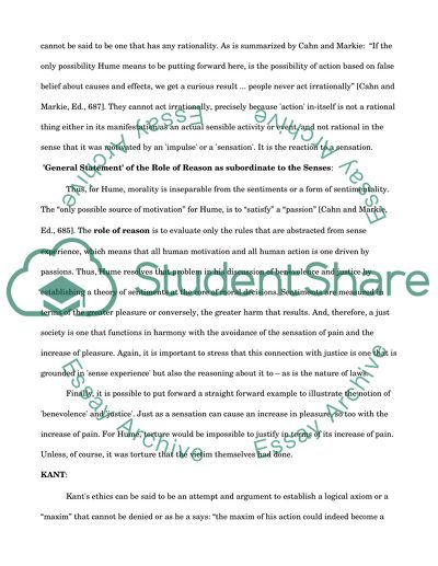 The Subordinate Role of Reason in Humes Moral Philosophy