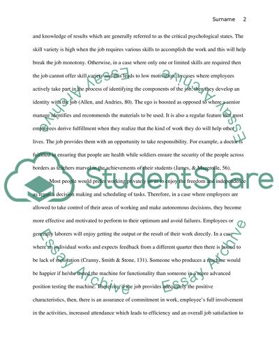 Job Characteristic Model