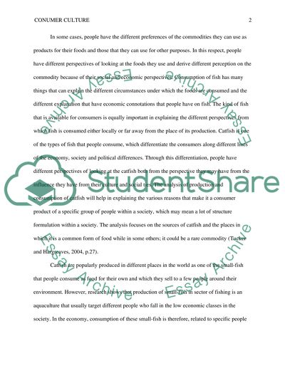 Consumption Culture and Consumption of Catfish