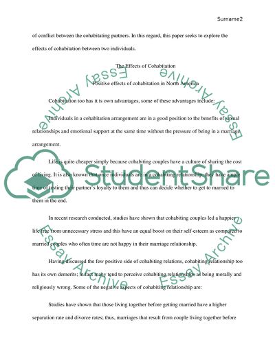 The negative and the positive effects of cohabitation in North America in recent years
